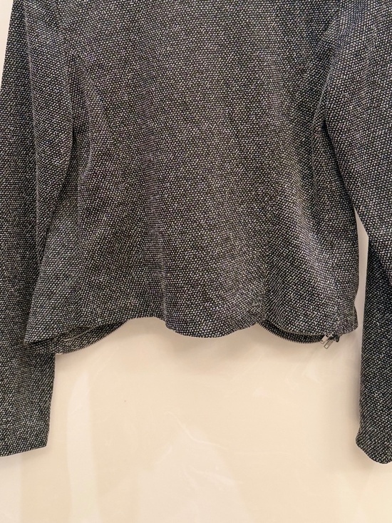 Have Women’s Metallic Textured Open-Front Blazer – Chic Waterfall Drape - Picture 6 of 6